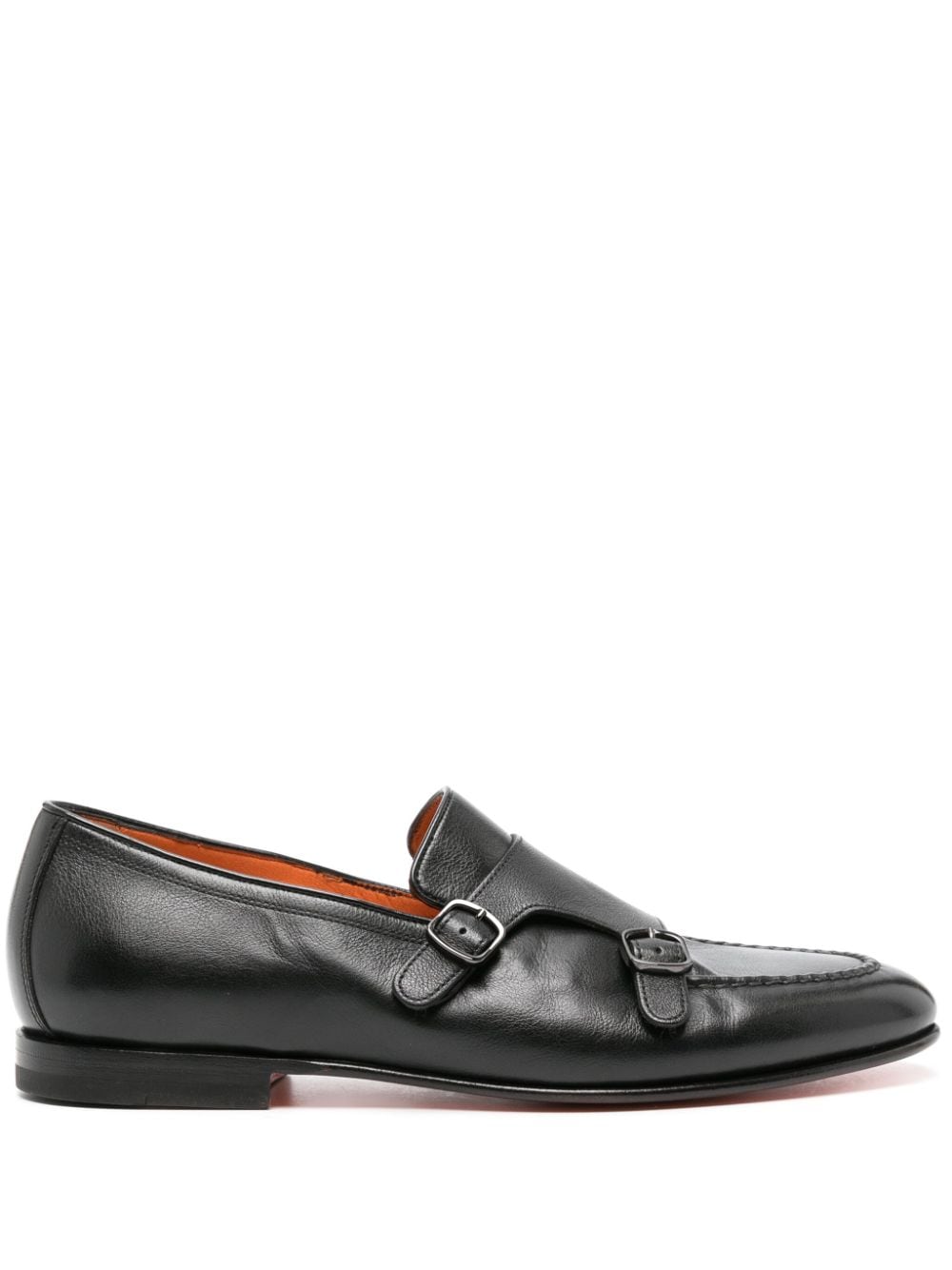 Santoni leather monk shoes - Black von Santoni