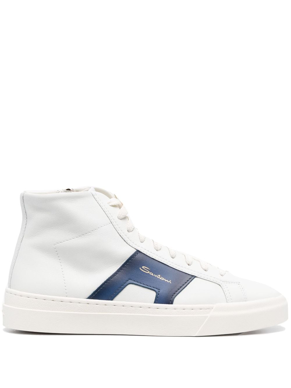 Santoni double-buckle leather sneakers - White von Santoni