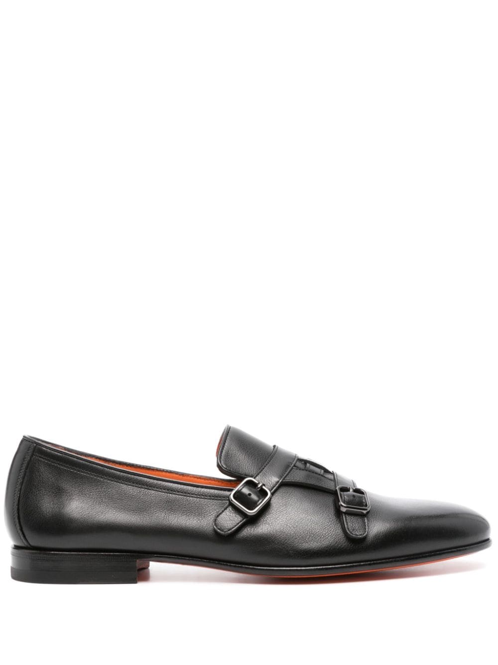 Santoni double-strap leather monk shoes - Black von Santoni