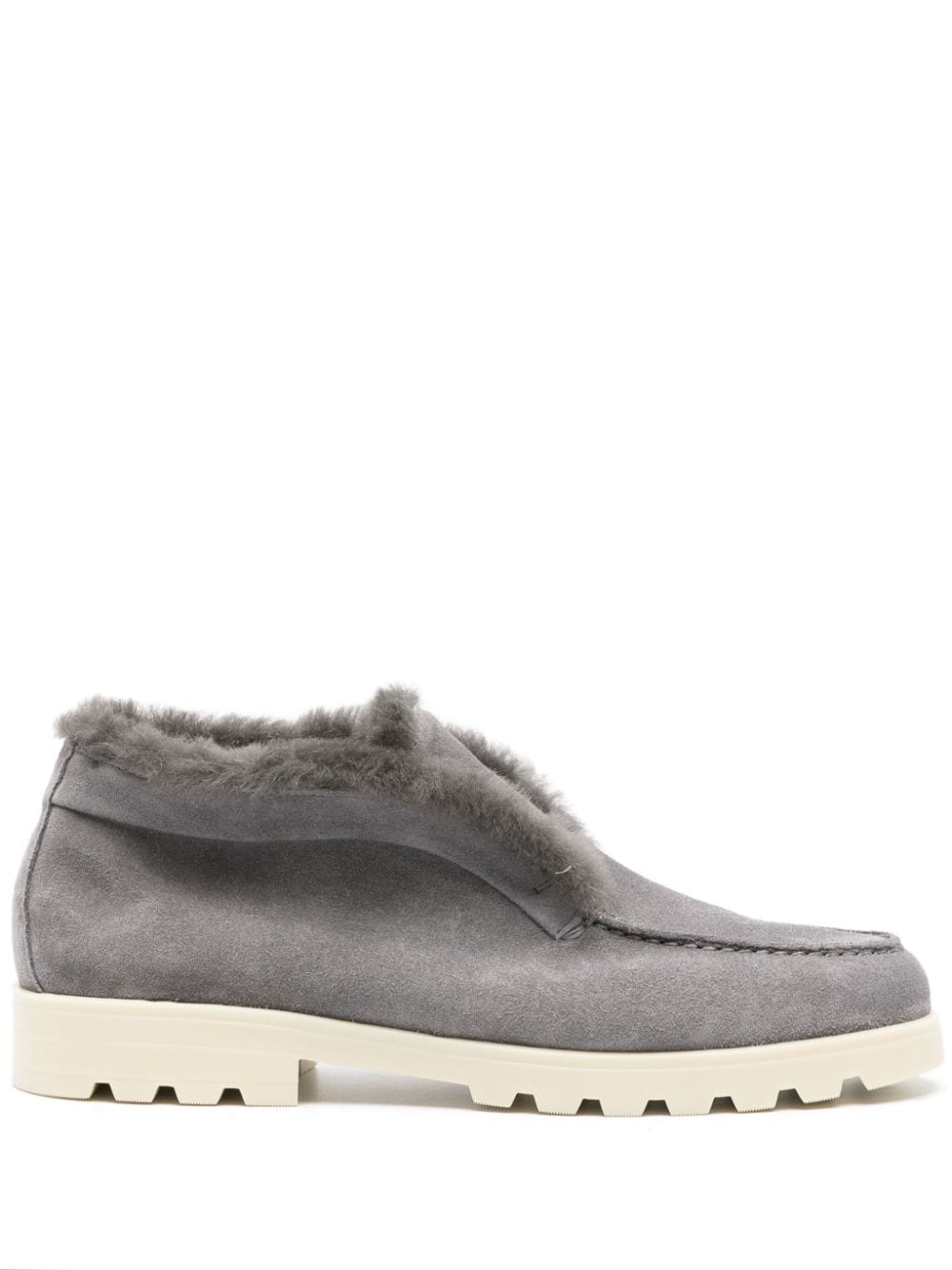 Santoni fur-trim suede desert boots - Grey von Santoni