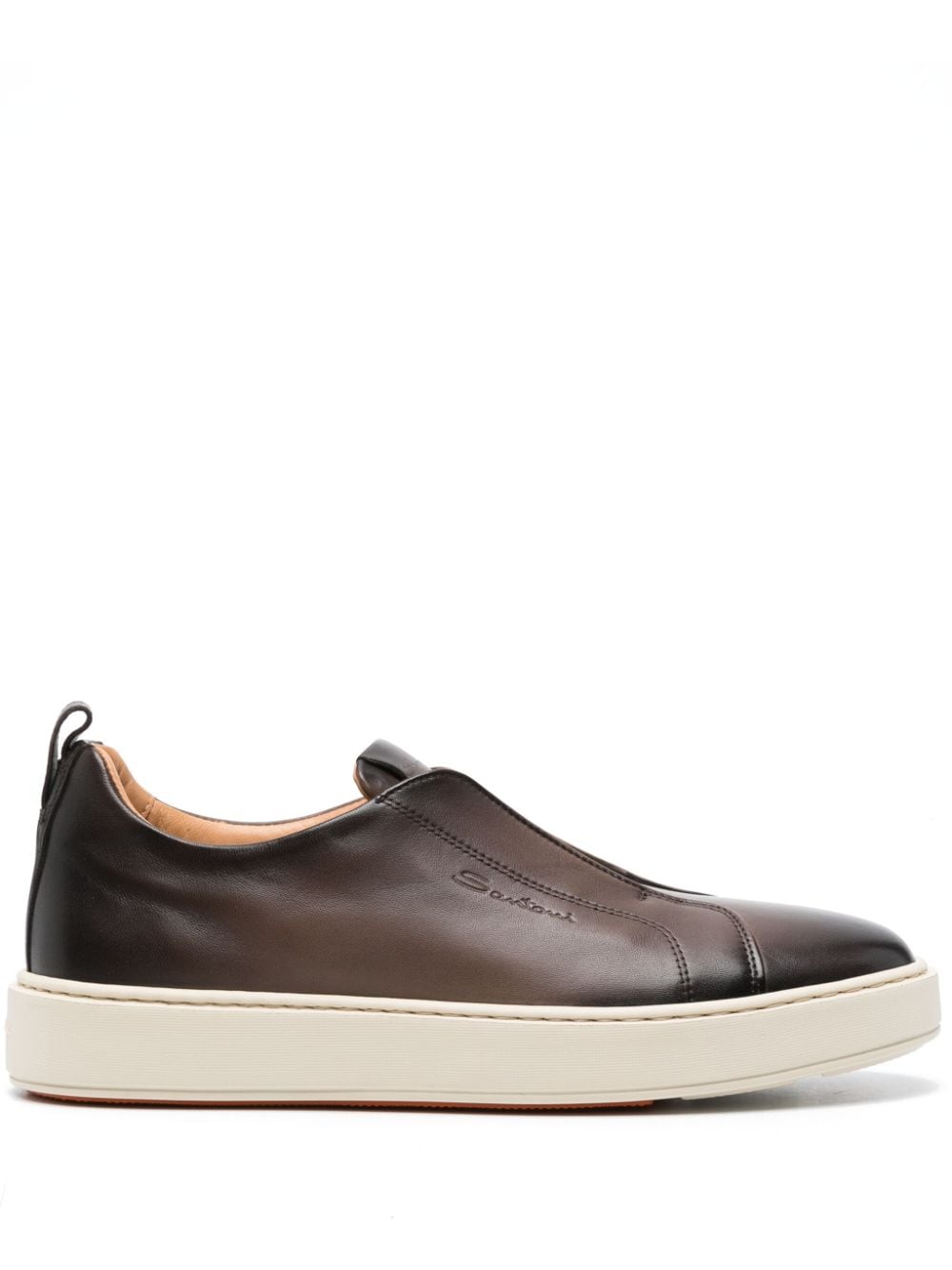 Santoni gradient leather slip-on sneakers - Brown von Santoni