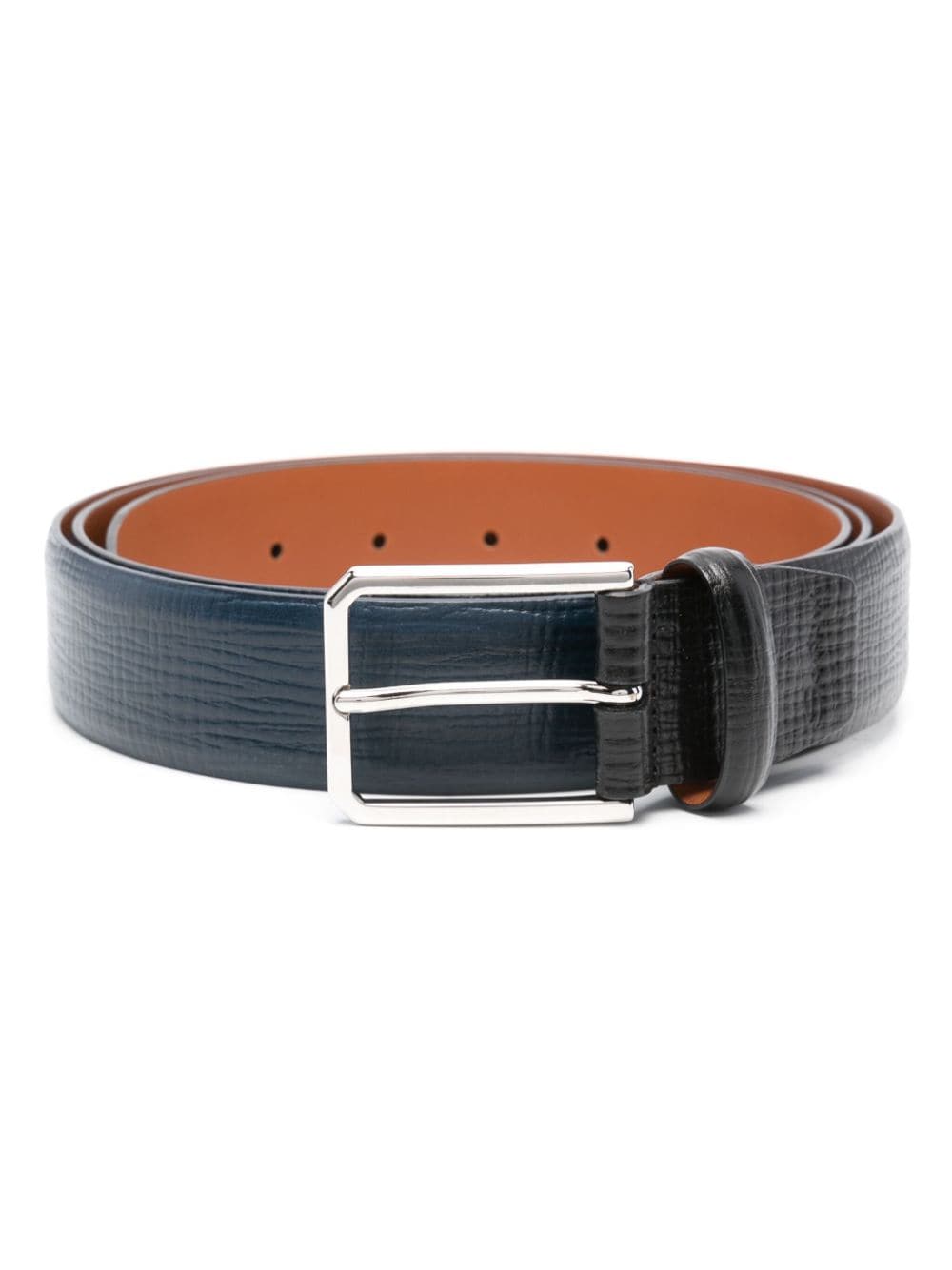 Santoni grained leather belt - Blue von Santoni