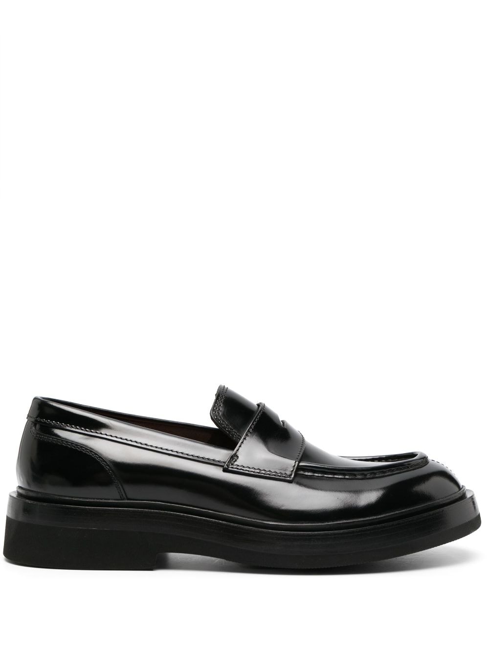 Santoni high-shine leather loafers - Black von Santoni