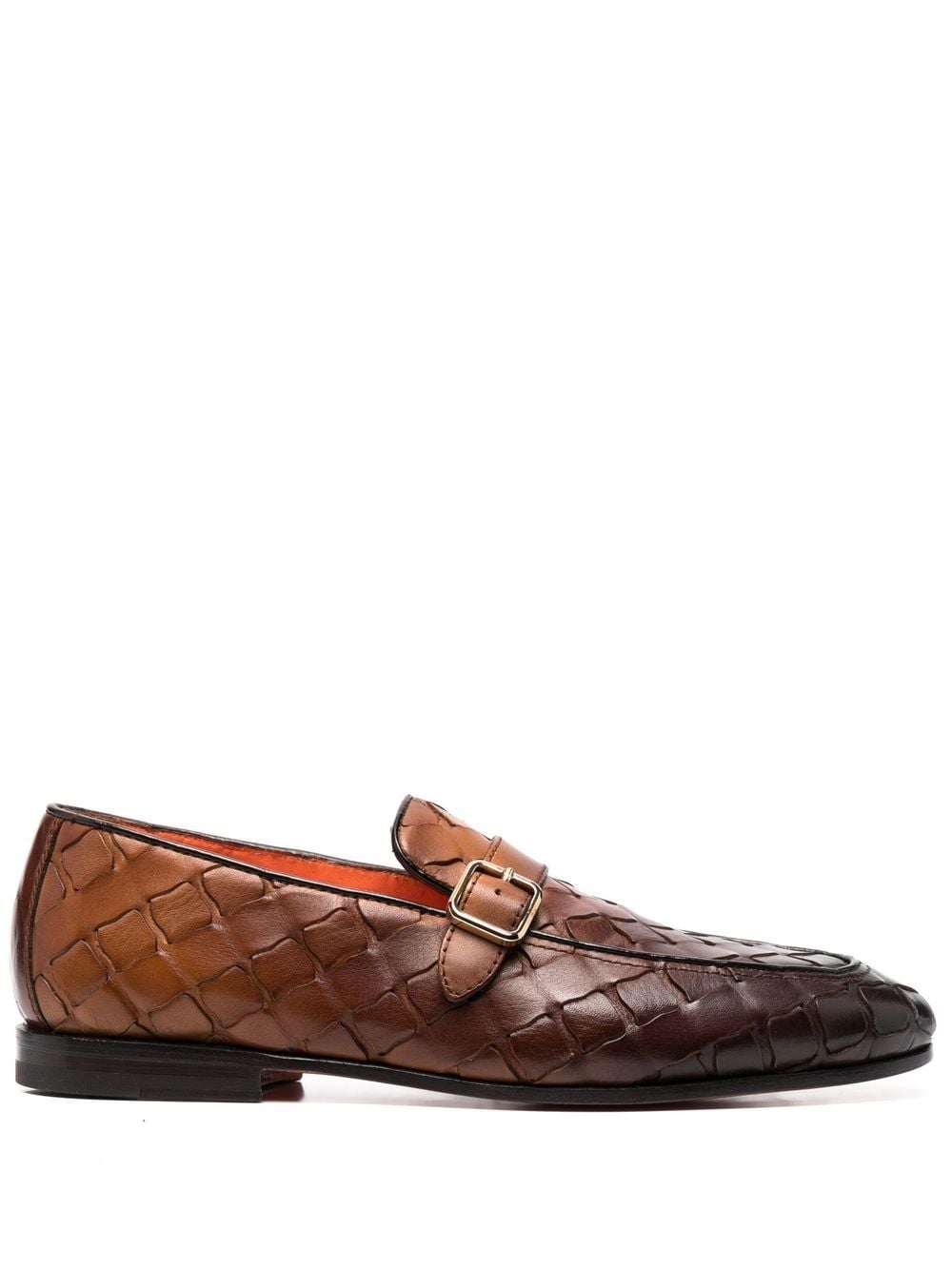 Santoni interwoven leather loafers - Brown von Santoni