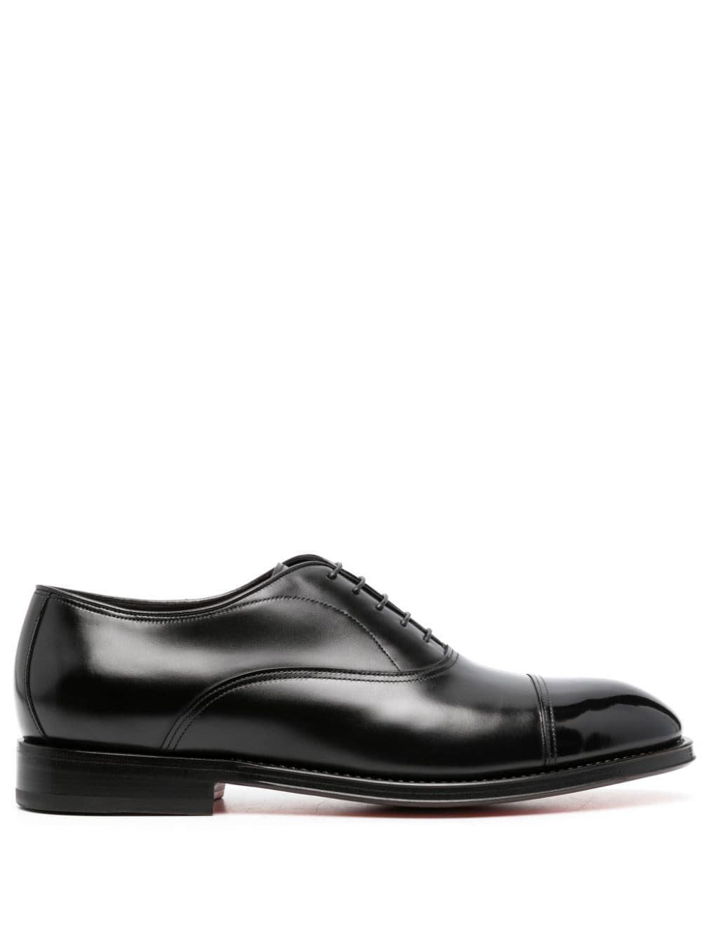 Santoni lace-up leather loafers - Black von Santoni