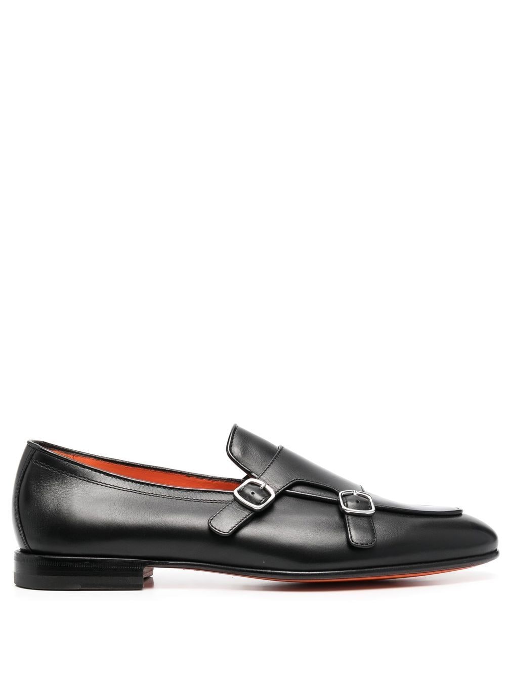 Santoni leather monk shoes - Black von Santoni