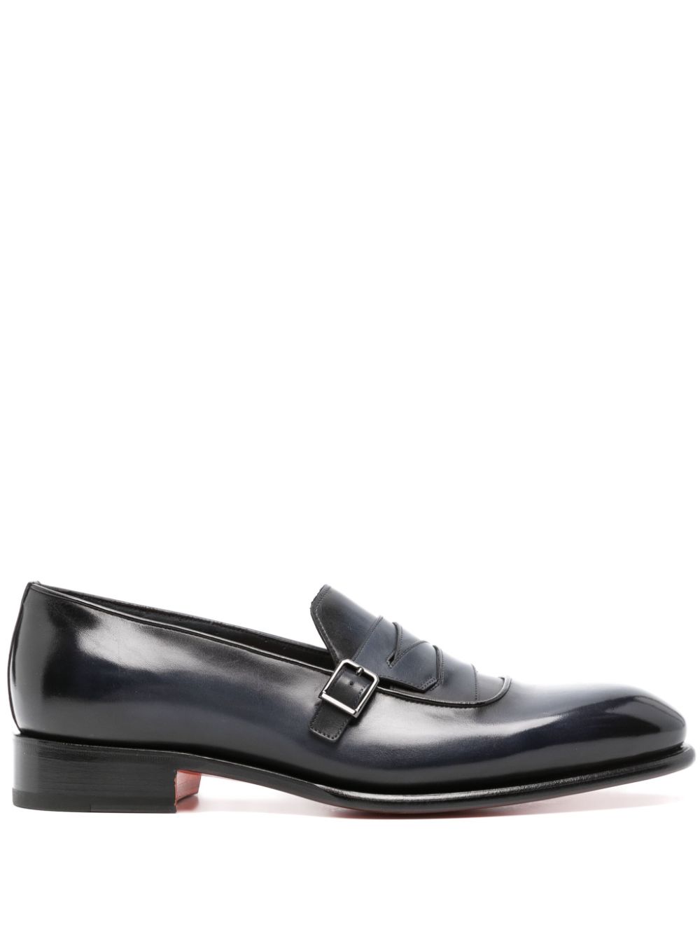 Santoni leather monk shoes - Blue von Santoni