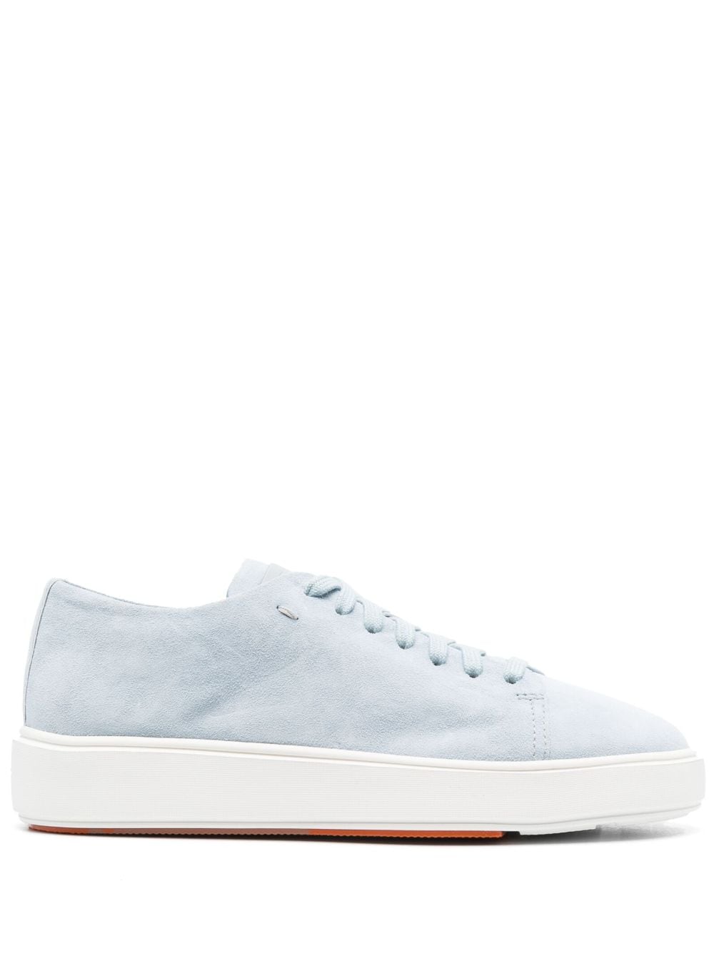 Santoni logo-debossed leather sneakers - Blue von Santoni