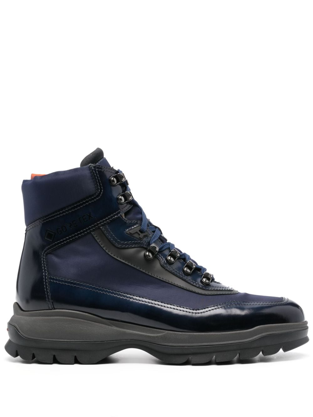 Santoni panelled lace-up boots - Blue von Santoni