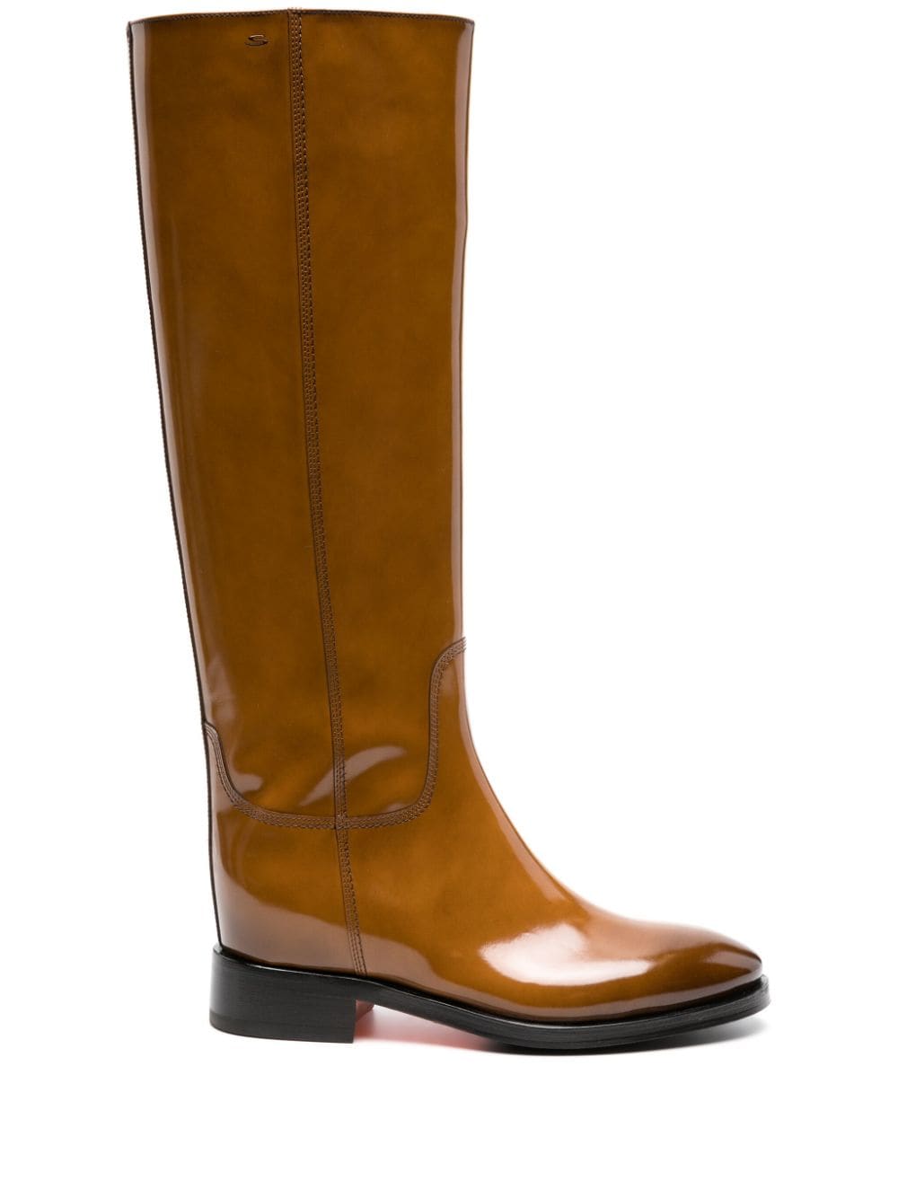 Santoni patent leather knee-high boots - Brown von Santoni