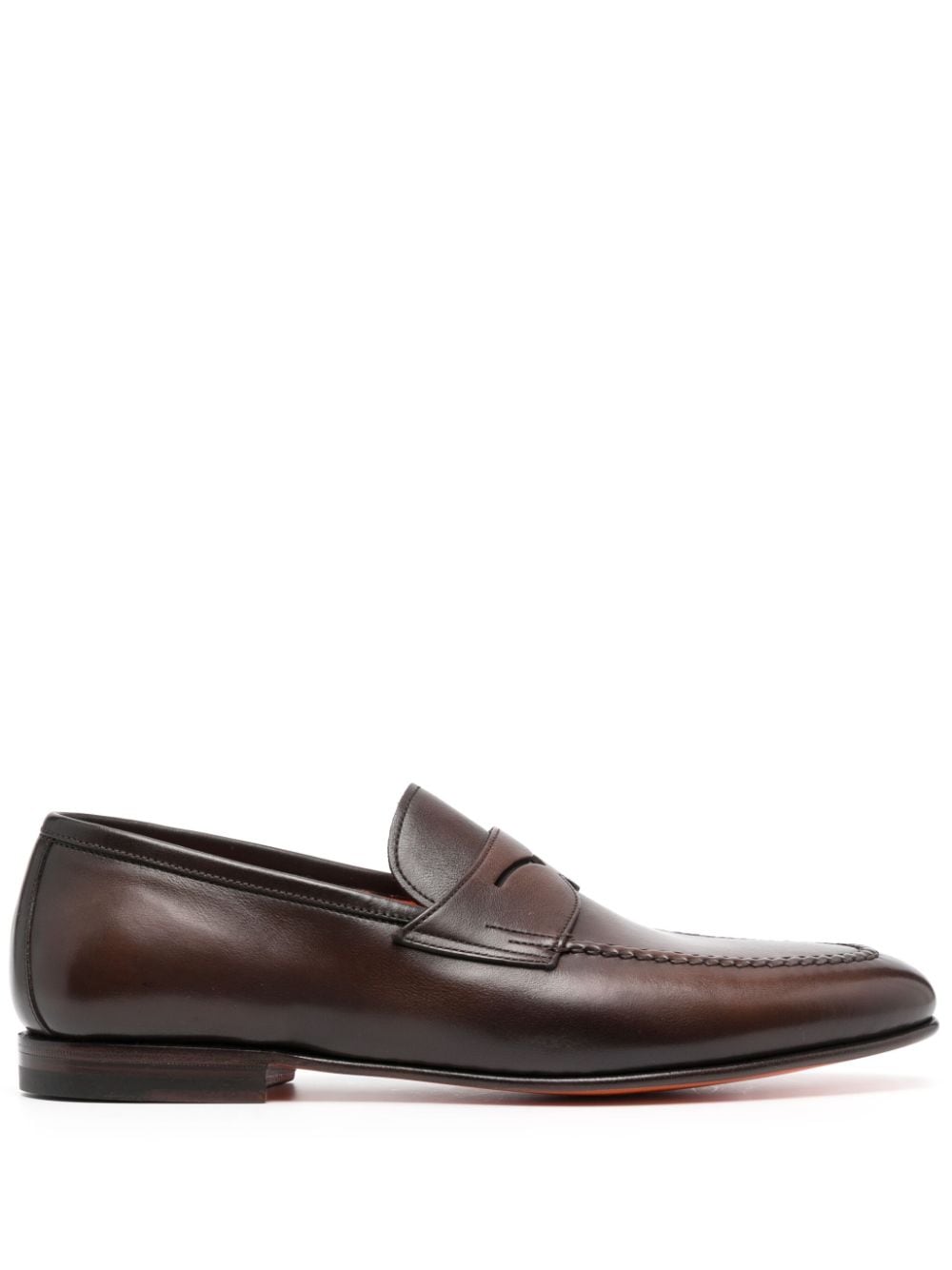 Santoni penny-slot leather loafers - Brown von Santoni