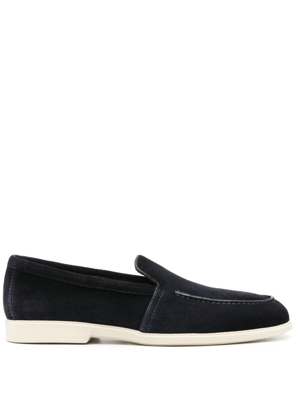 Santoni round-toe suede loafers - Blue von Santoni