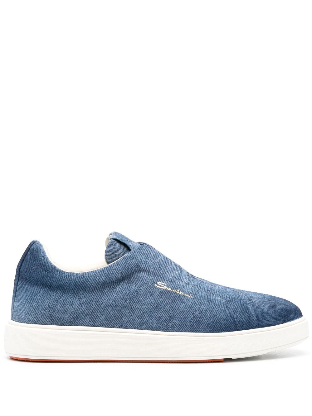 Santoni slip-on denim loafers - Blue von Santoni