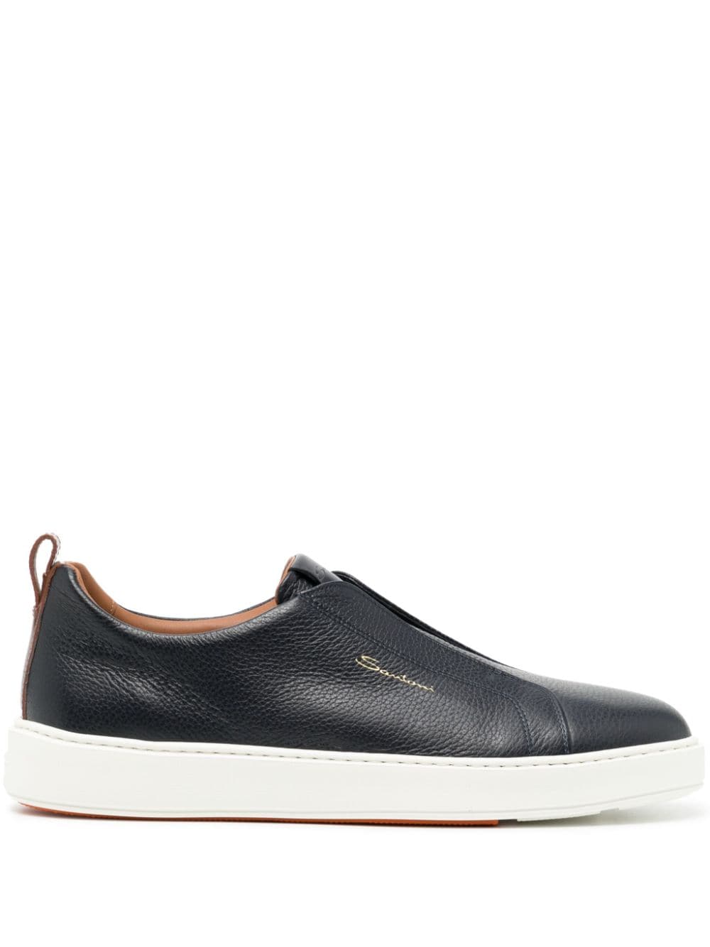 Santoni slip-on leather sneakers - Blue von Santoni