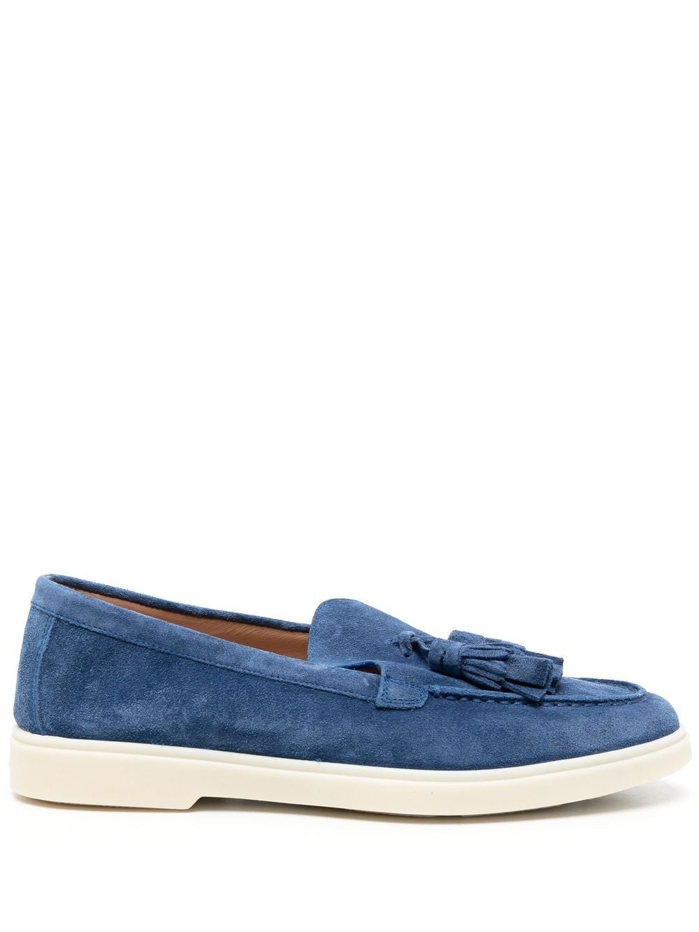 Santoni tassel-detail suede loafers - Blue von Santoni