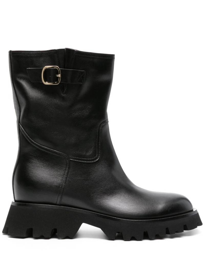 Santoni zip-up ankle leather boots - Black von Santoni