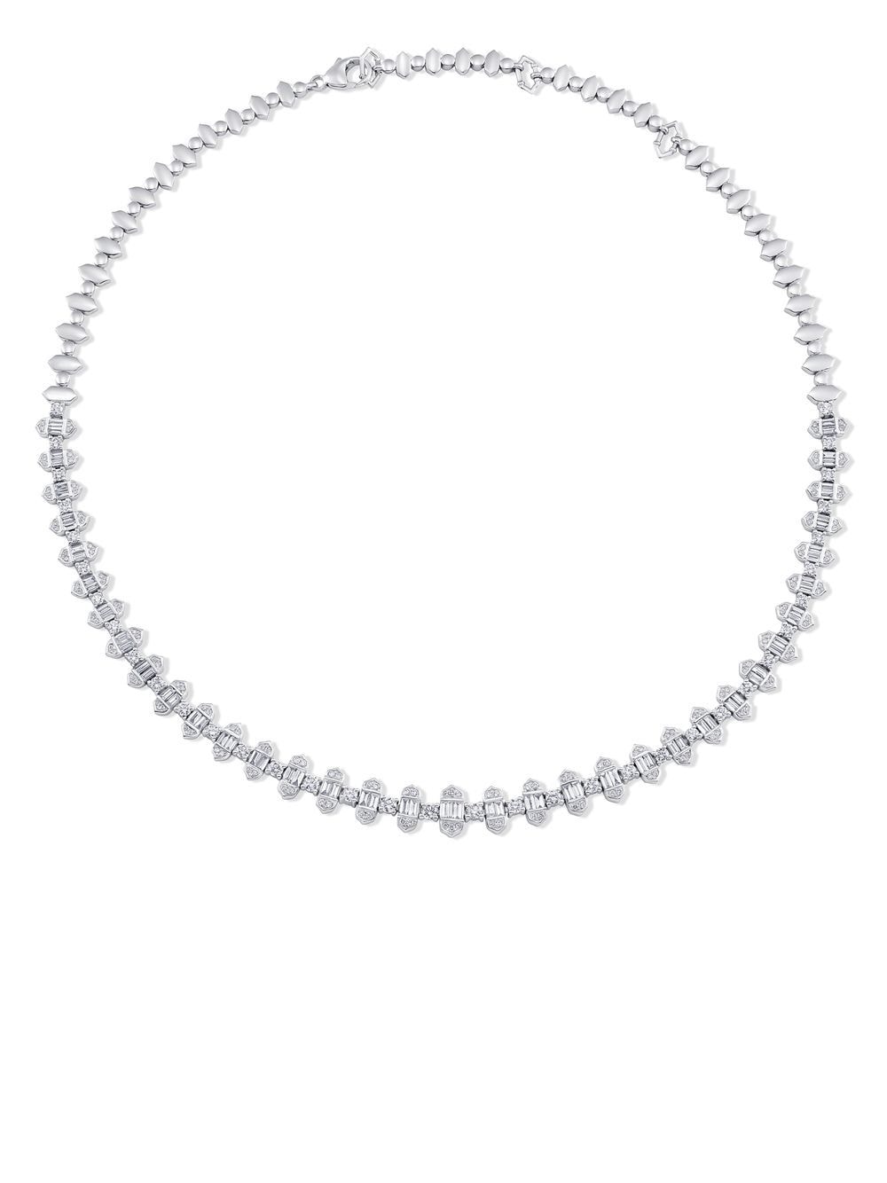 Sara Weinstock 18kt white gold Taj baguette diamond vertical choker - Silver von Sara Weinstock