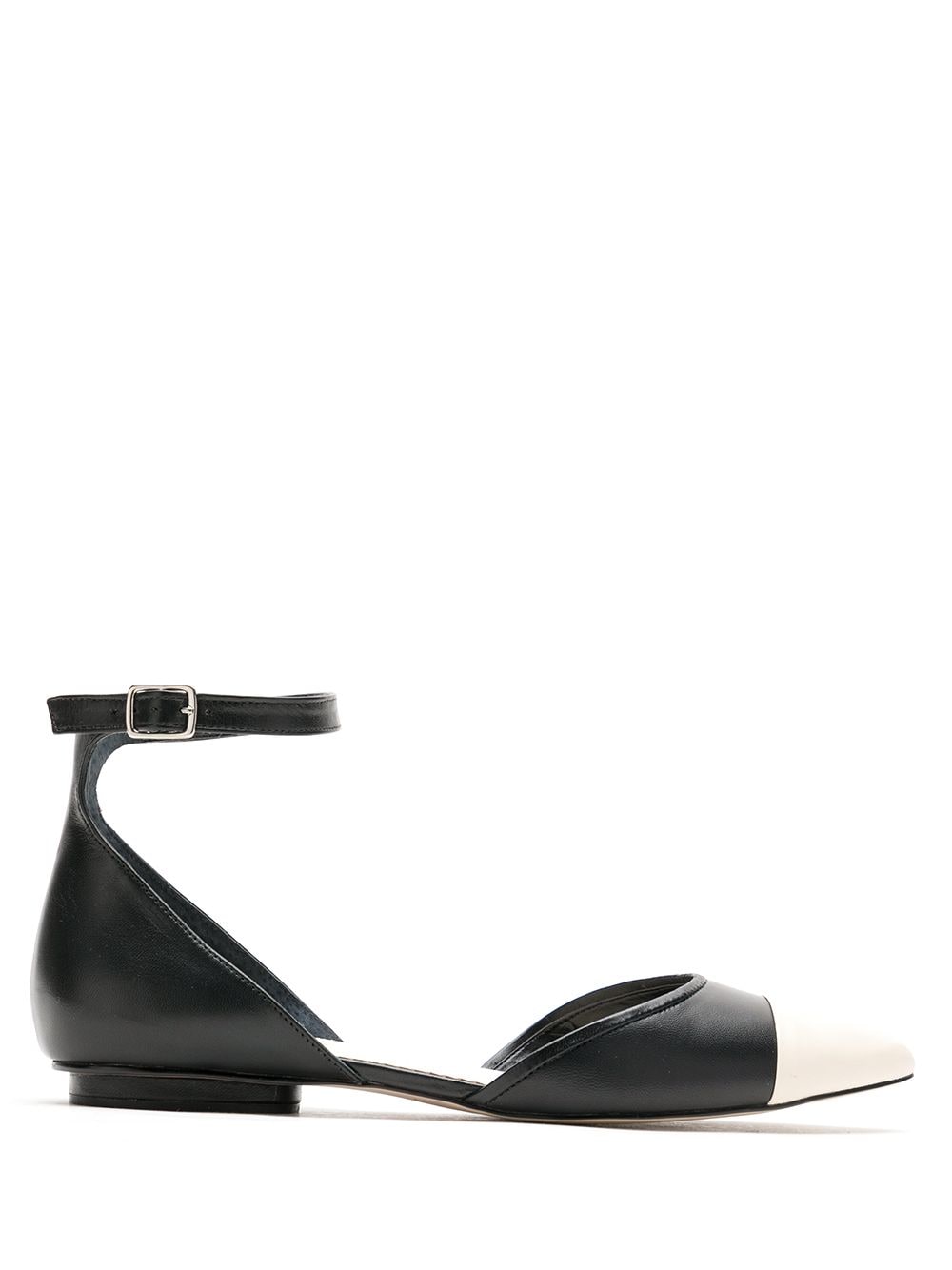Sarah Chofakian Cisne flat leather sandals - Black von Sarah Chofakian