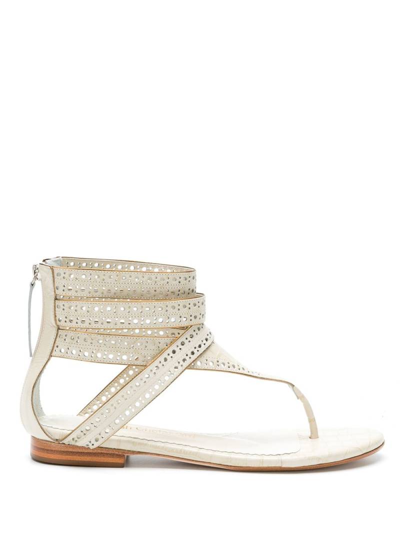 Sarah Chofakian Lis leather flat sandals - White von Sarah Chofakian