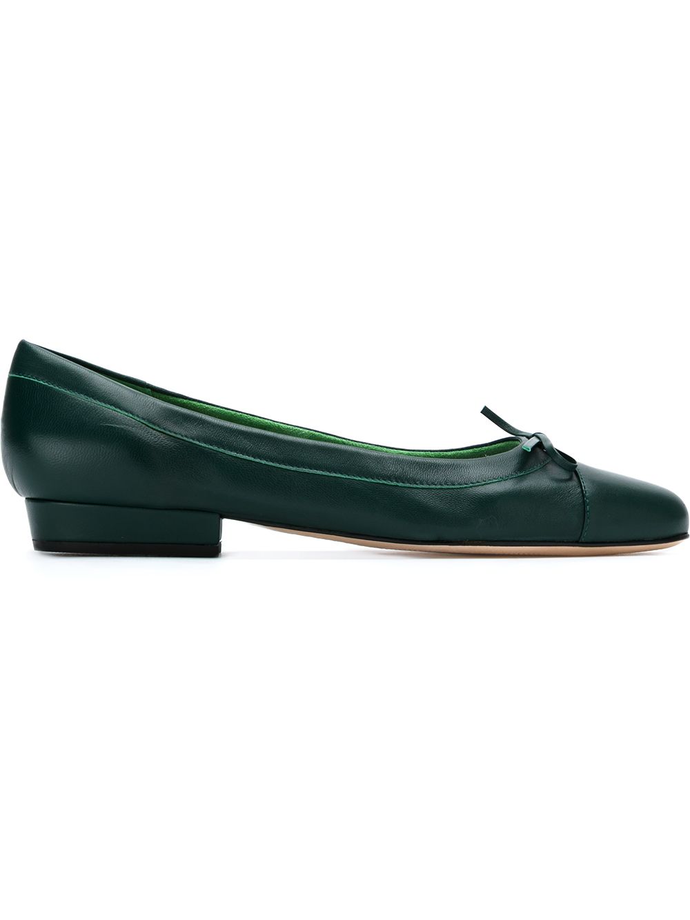 Sarah Chofakian bow detail ballerinas - Green von Sarah Chofakian