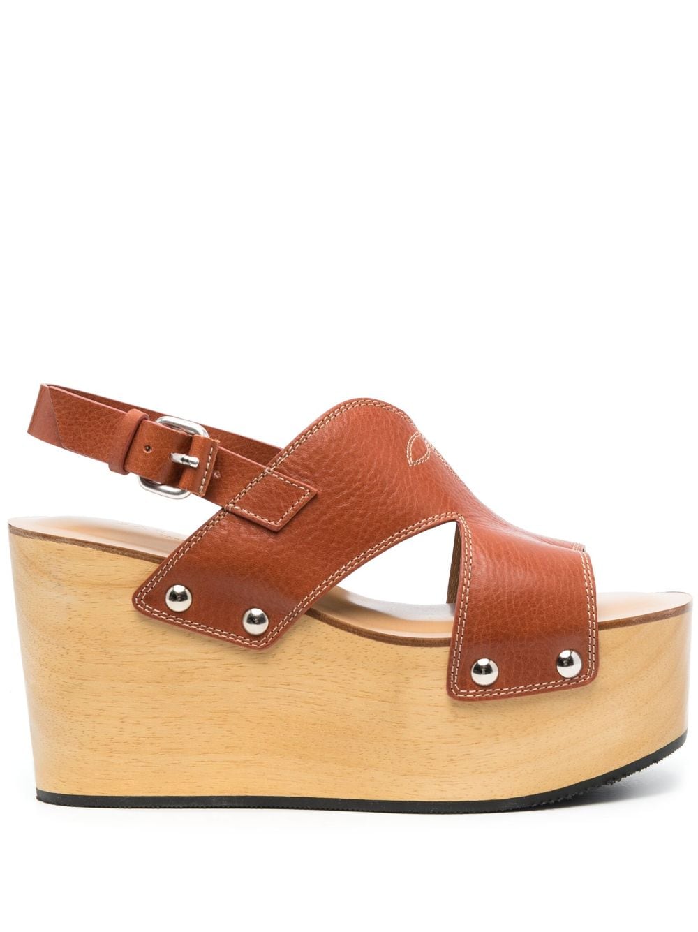 Sartore Toscano 100mm wedge sandals - Brown von Sartore