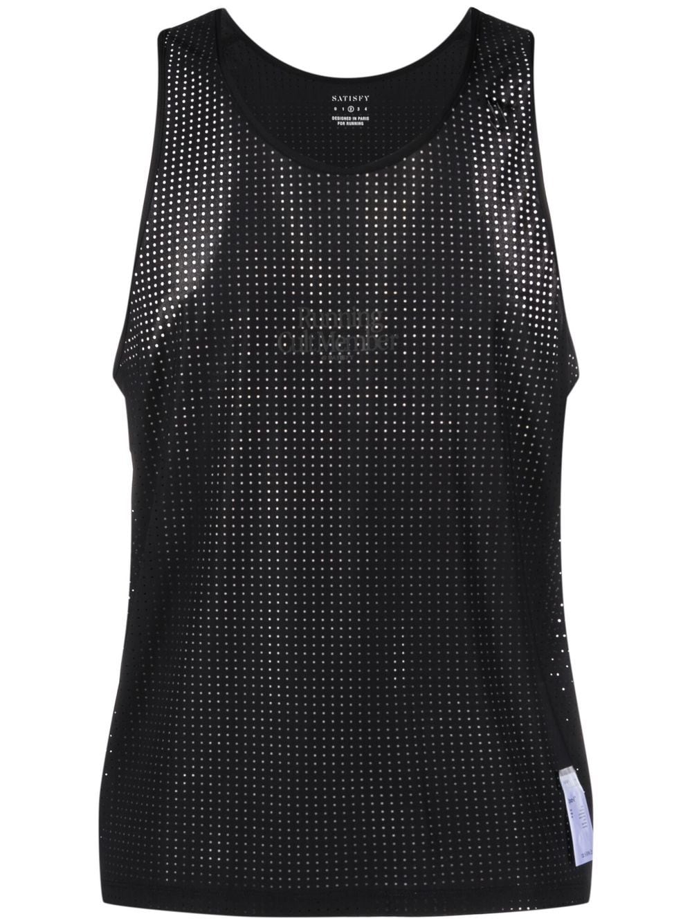 Satisfy Space-O perforated tank top - Black von Satisfy