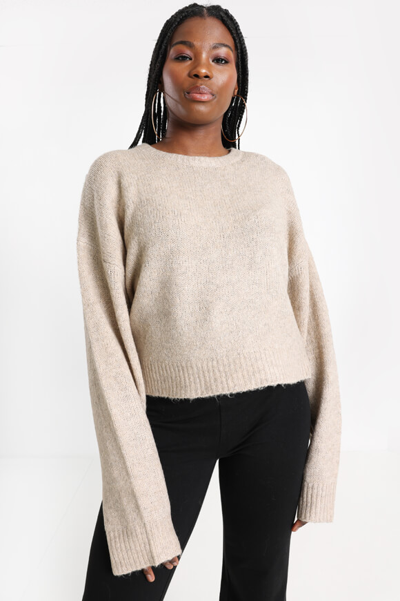 Savage Honey Crop Strickpullover | Beige Melange | Damen  | L von Savage Honey