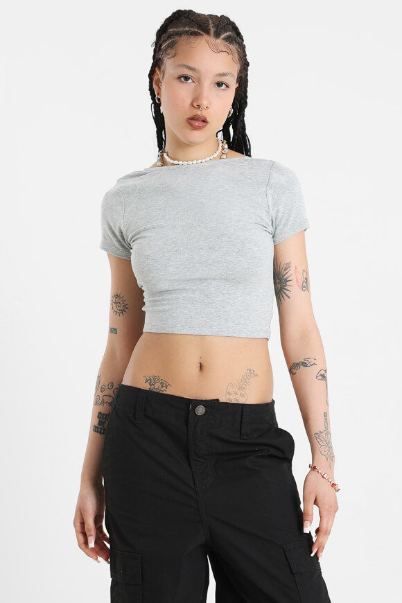 Savage Honey Crop T-Shirt | Hellgrau meliert | Damen  | XXS von Savage Honey