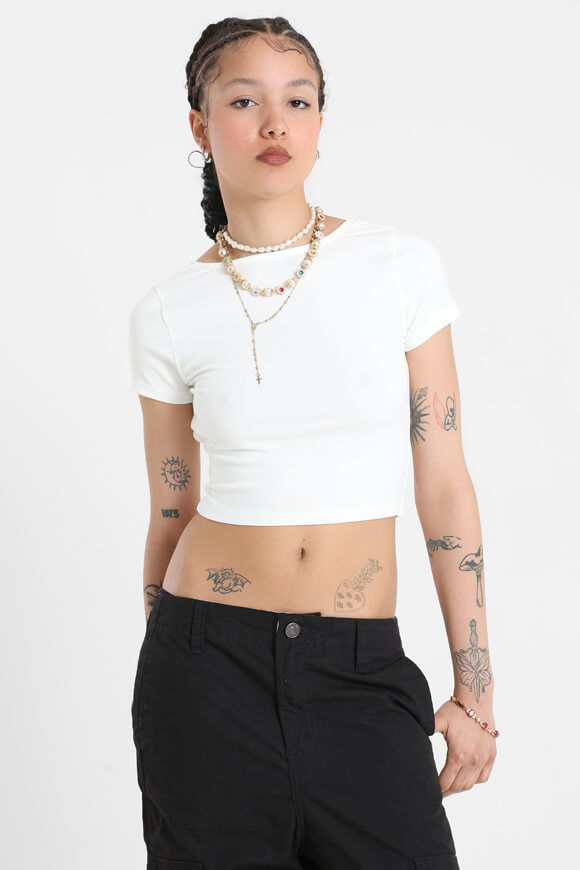 Savage Honey Crop T-Shirt | Offwhite | Damen  | L von Savage Honey