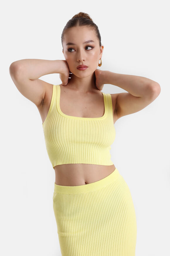 Savage Honey Geripptes Crop Stricktop | Gelb | Damen  | M von Savage Honey