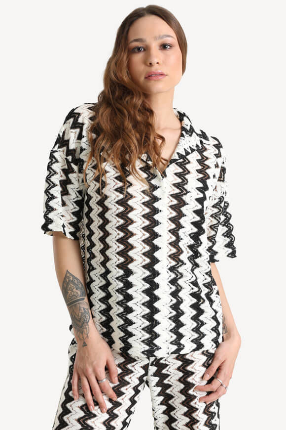Savage Honey Häkelhemd | Offwhite + Schwarz | Damen  | M von Savage Honey