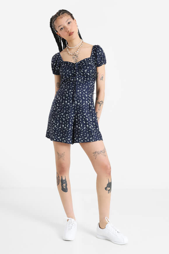 Savage Honey Kurzer Overall | Navy + Grün + Weiss | Damen  | L von Savage Honey