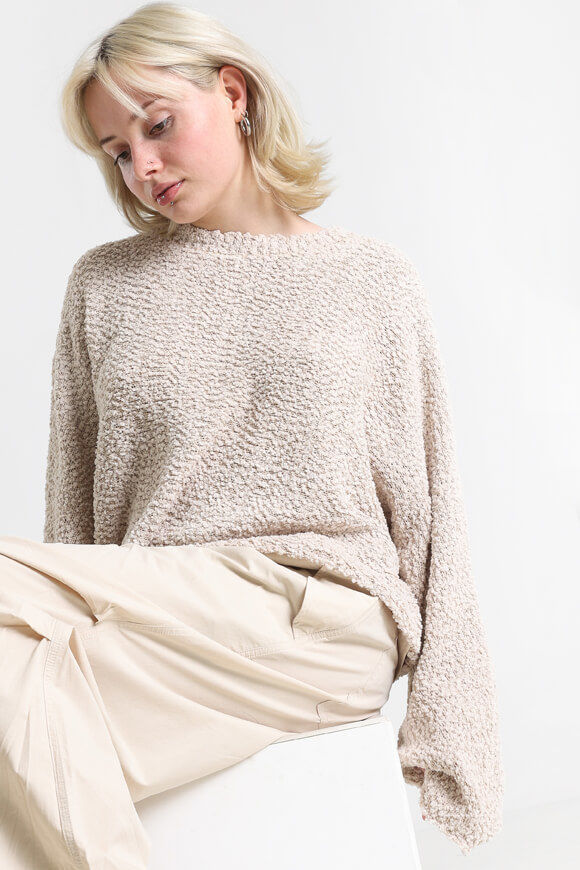 Savage Honey Oversize Bouclé-Strickpullover | Beige | Damen  | L von Savage Honey