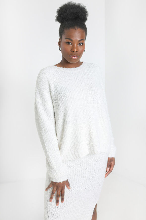 Savage Honey Oversize Hairy Strickpullover | Offwhite | Damen  | L von Savage Honey