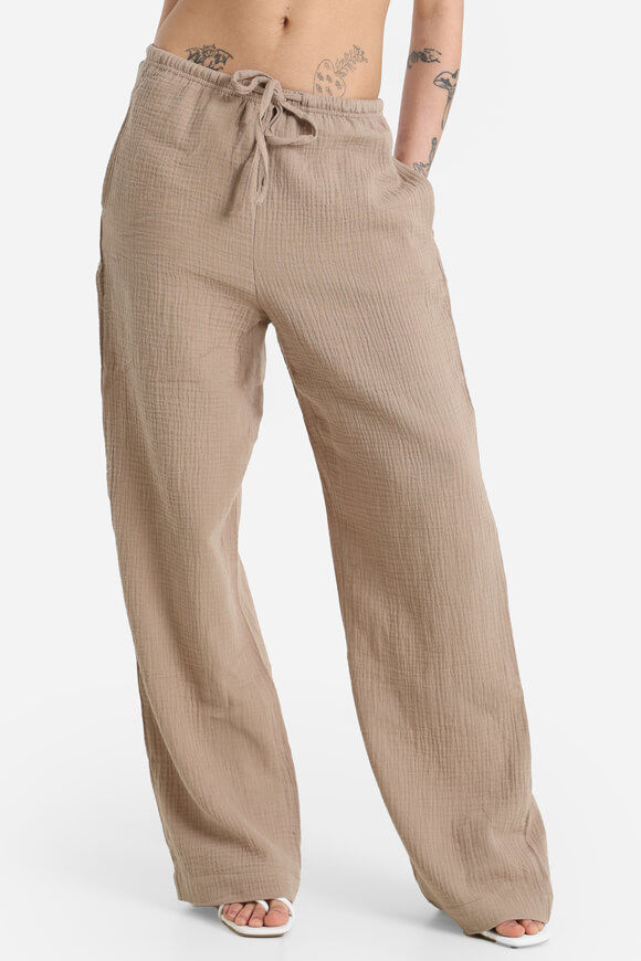 Savage Honey Wide Leg Musselin-Hose | Taupe | Damen  | XXS von Savage Honey