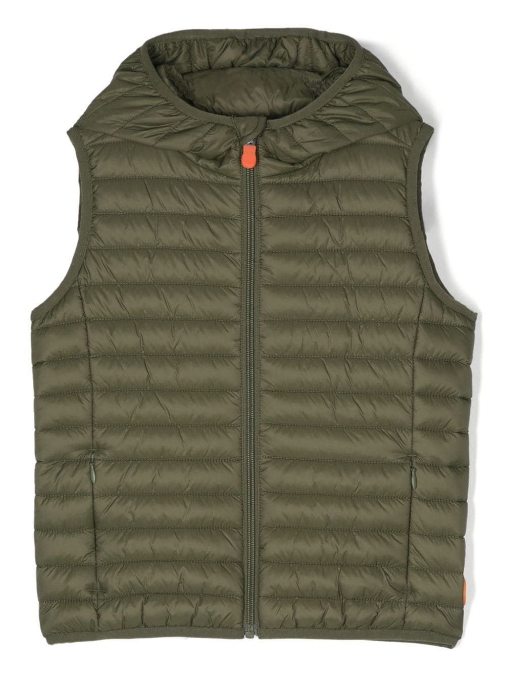 Save The Duck Kids Giga hooded padded gilet - Green von Save The Duck Kids