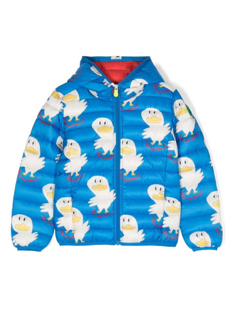 Save The Duck Kids duck-print padded jacket - Blue von Save The Duck Kids