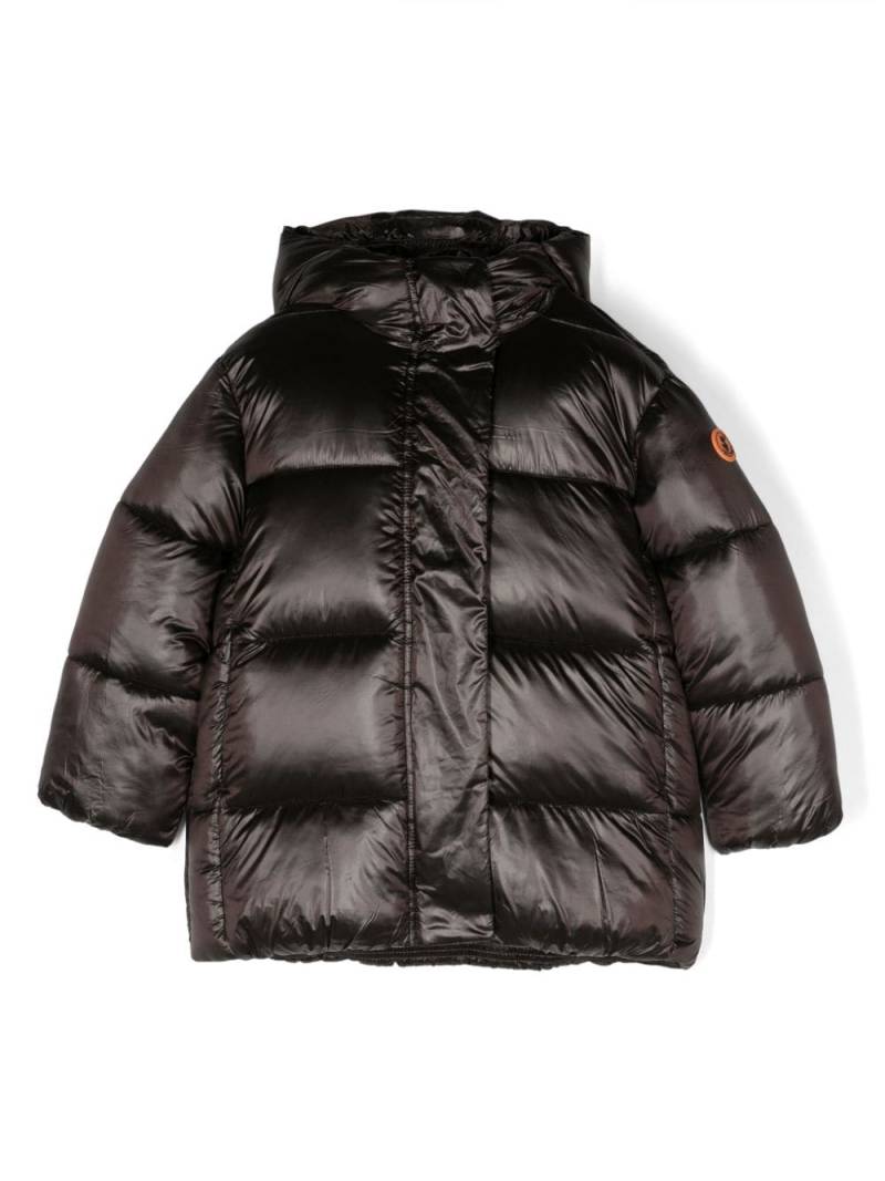 Save The Duck Kids hooded padded jacket - Brown von Save The Duck Kids