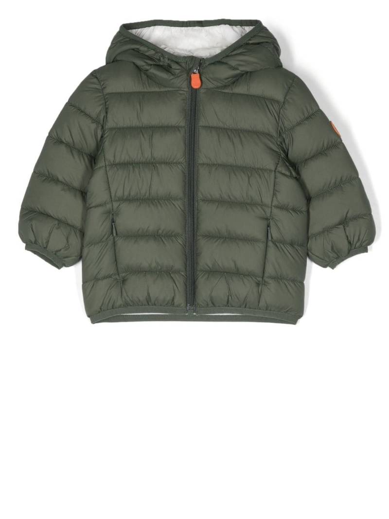 Save The Duck Kids hooded padded jacket - Green von Save The Duck Kids