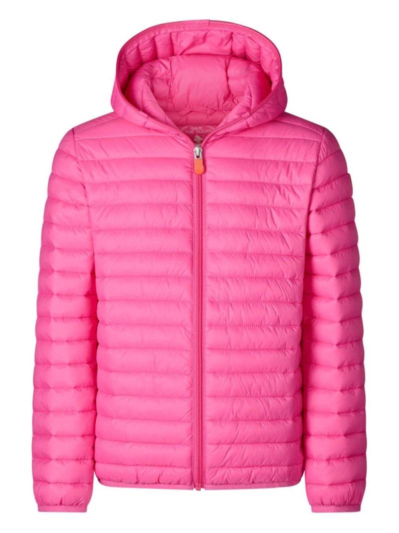 Save The Duck Kids hooded quilted jacket - Pink von Save The Duck Kids