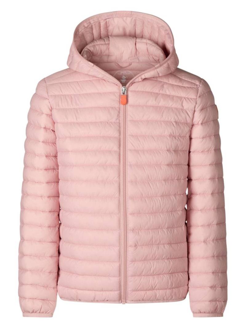 Save The Duck Kids hooded quilted jacket - Pink von Save The Duck Kids