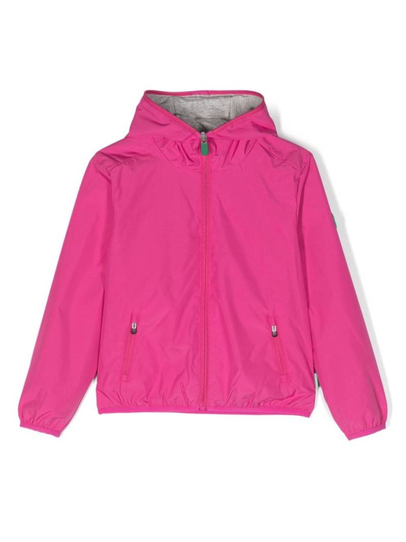 Save The Duck Kids hooded recycled polyester windbreaker - Pink von Save The Duck Kids