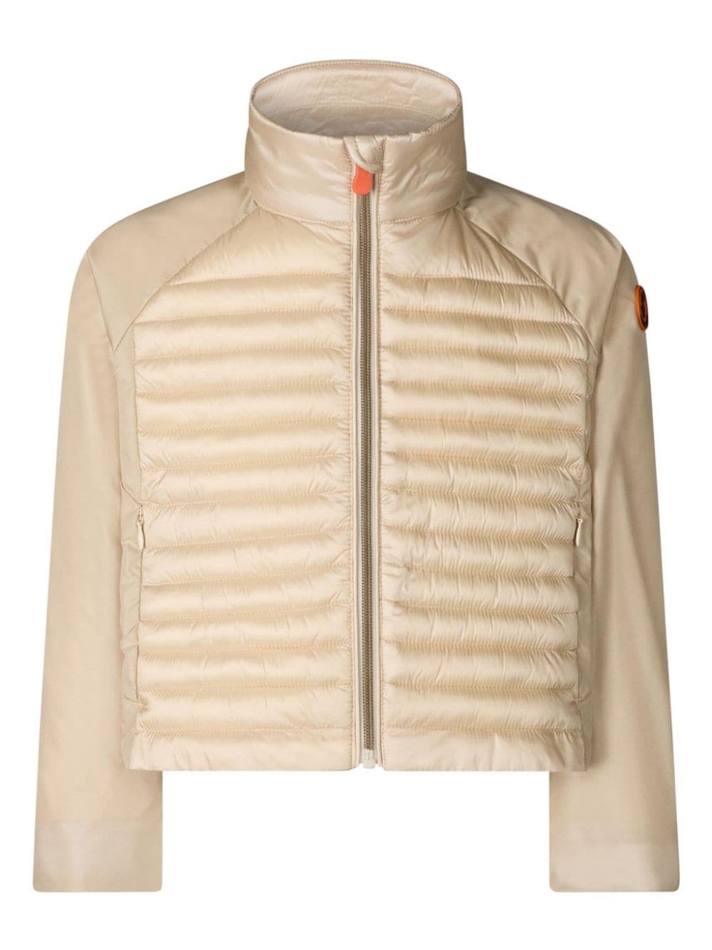 Save The Duck Kids logo-appliqué quilted jacket - Neutrals von Save The Duck Kids