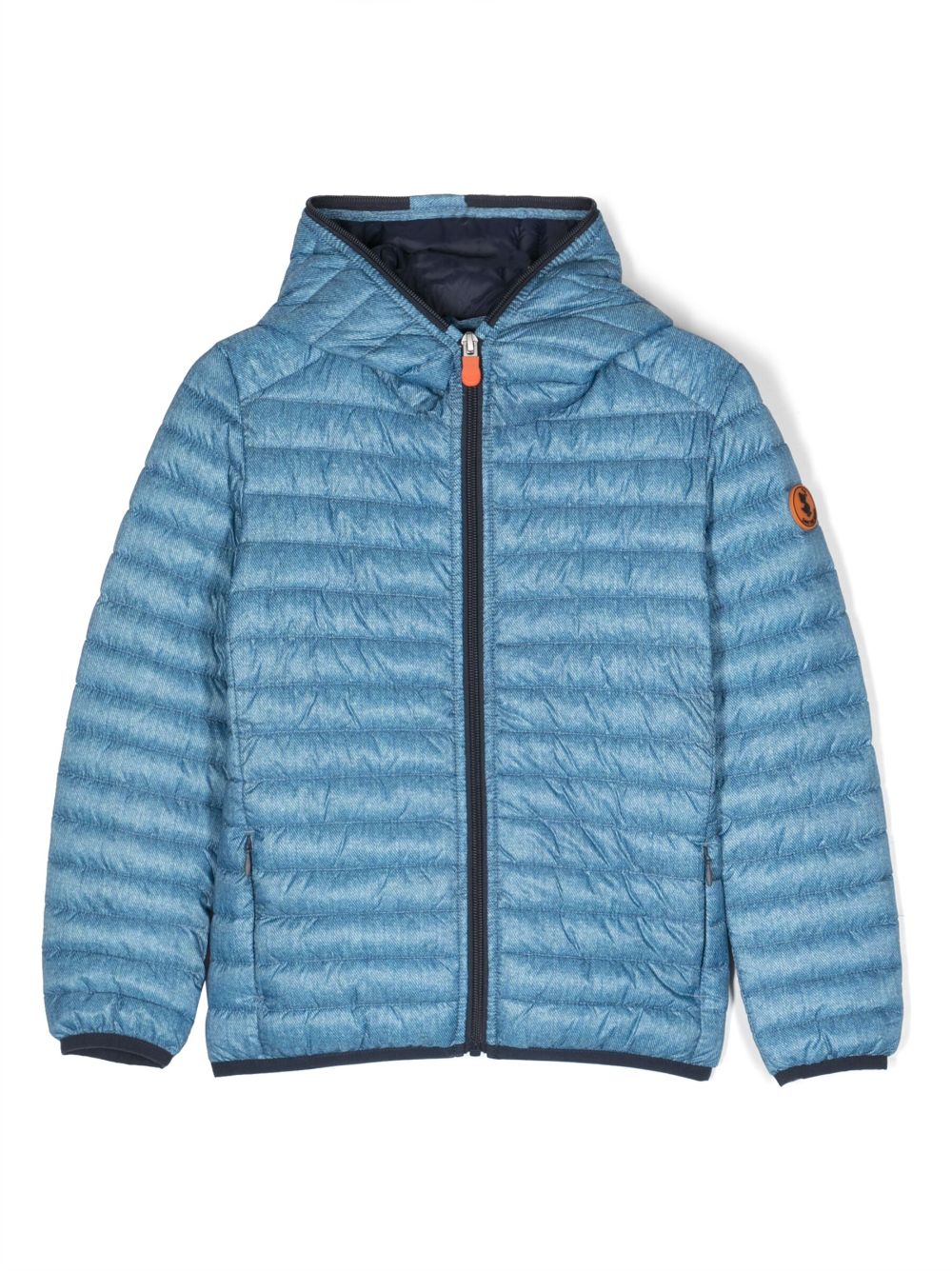 Save The Duck Kids logo-patch hooded jacket - Blue von Save The Duck Kids