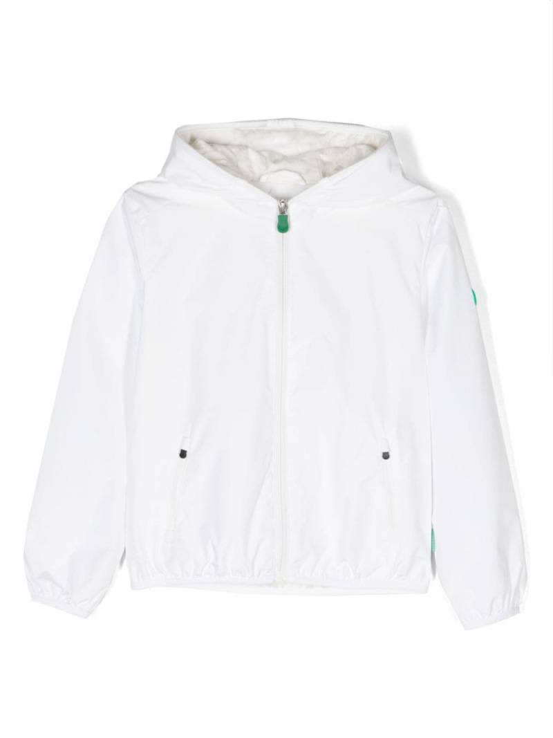 Save The Duck Kids logo-patch hooded jacket - White von Save The Duck Kids