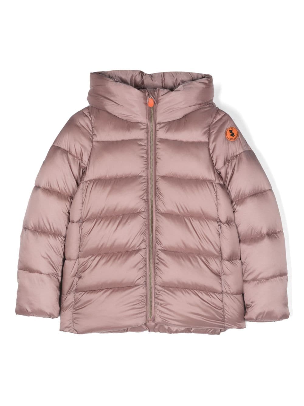 Save The Duck Kids logo-patch hooded padded jacket - Pink von Save The Duck Kids