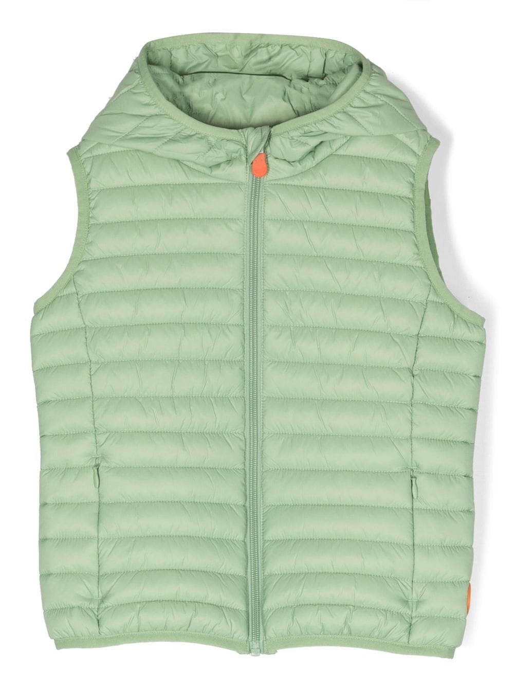 Save The Duck Kids logo-patch padded gilet - Green von Save The Duck Kids