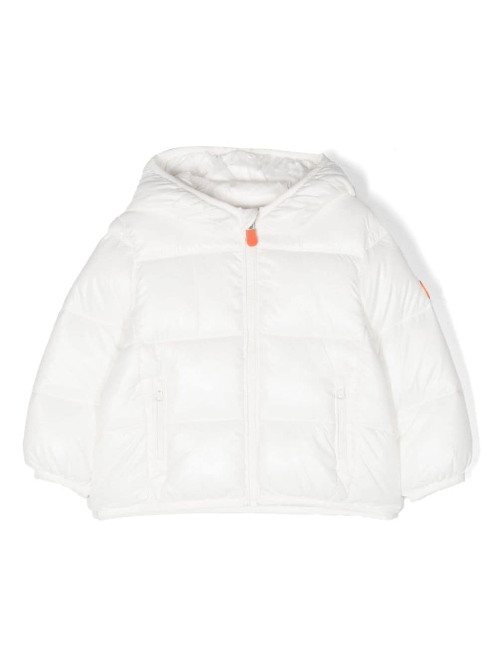 Save The Duck Kids logo-patch padded jacket - White von Save The Duck Kids