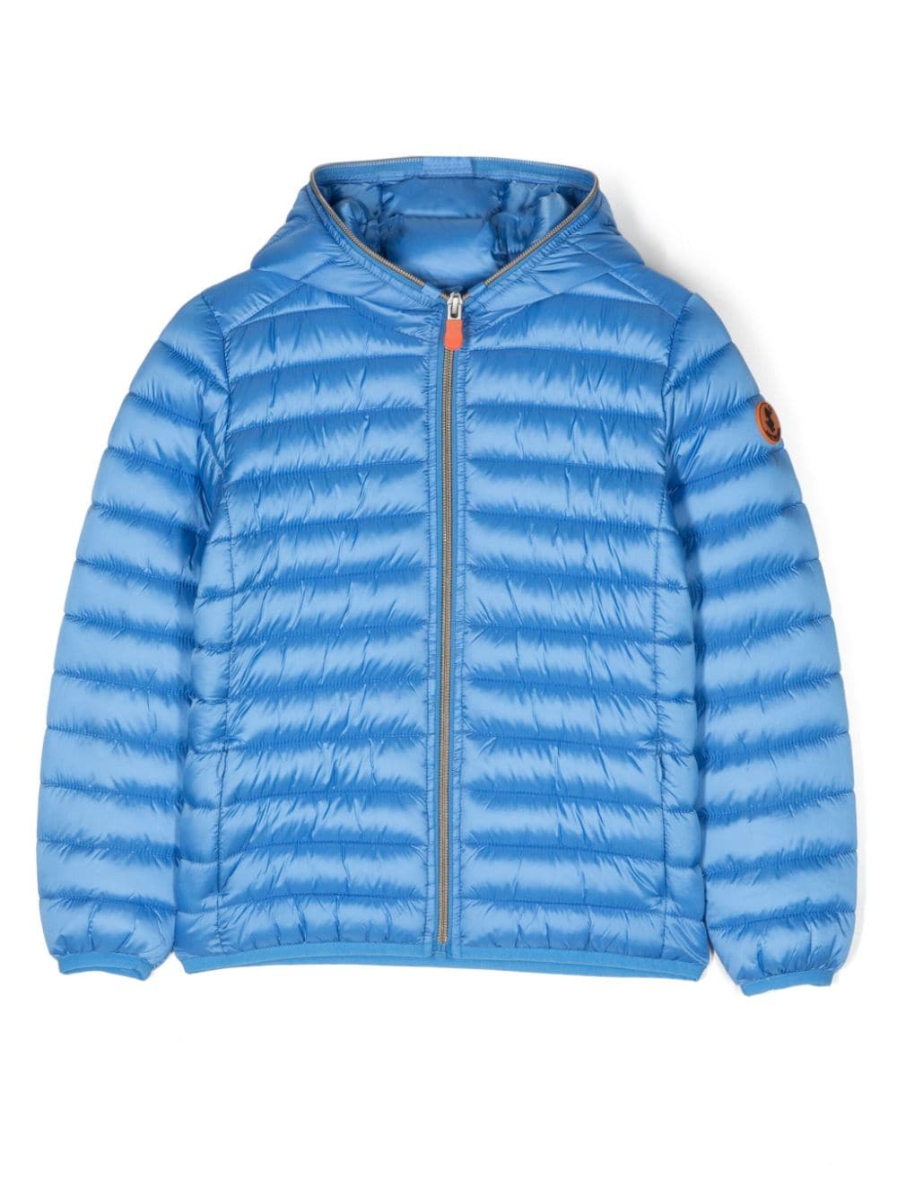 Save The Duck Kids quilted logo-patch hooded jacket - Blue von Save The Duck Kids