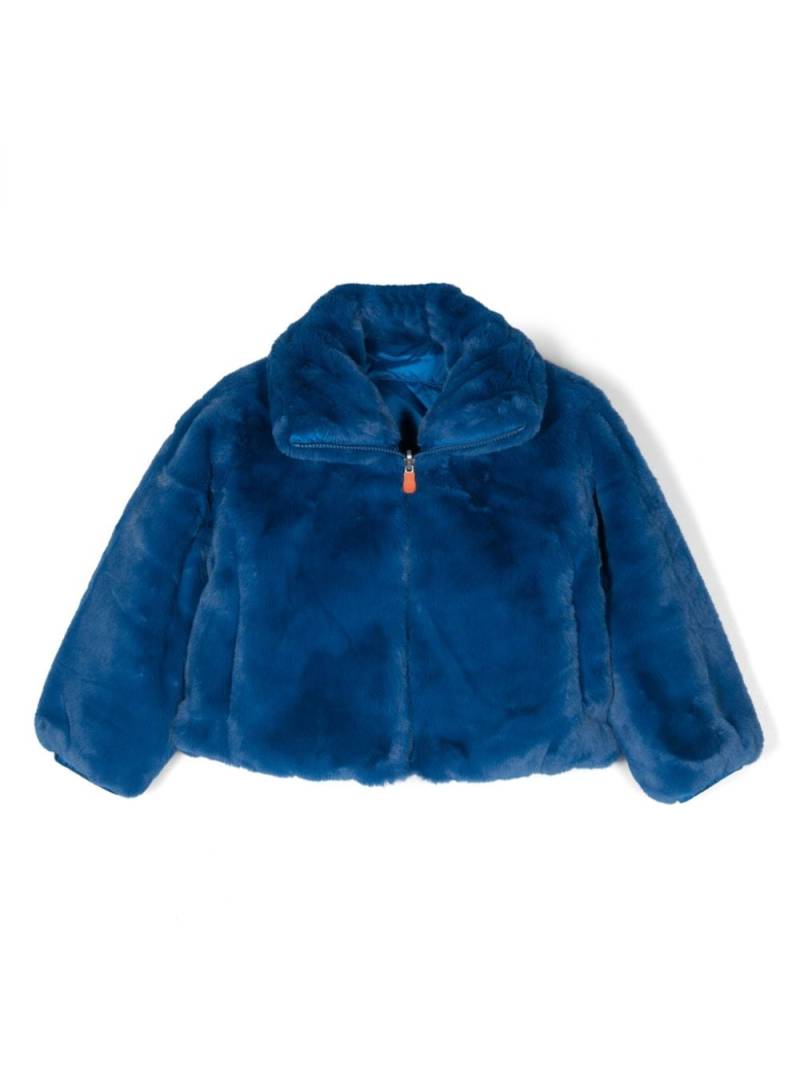 Save The Duck Kids reversible faux-fur padded jacket - Blue von Save The Duck Kids